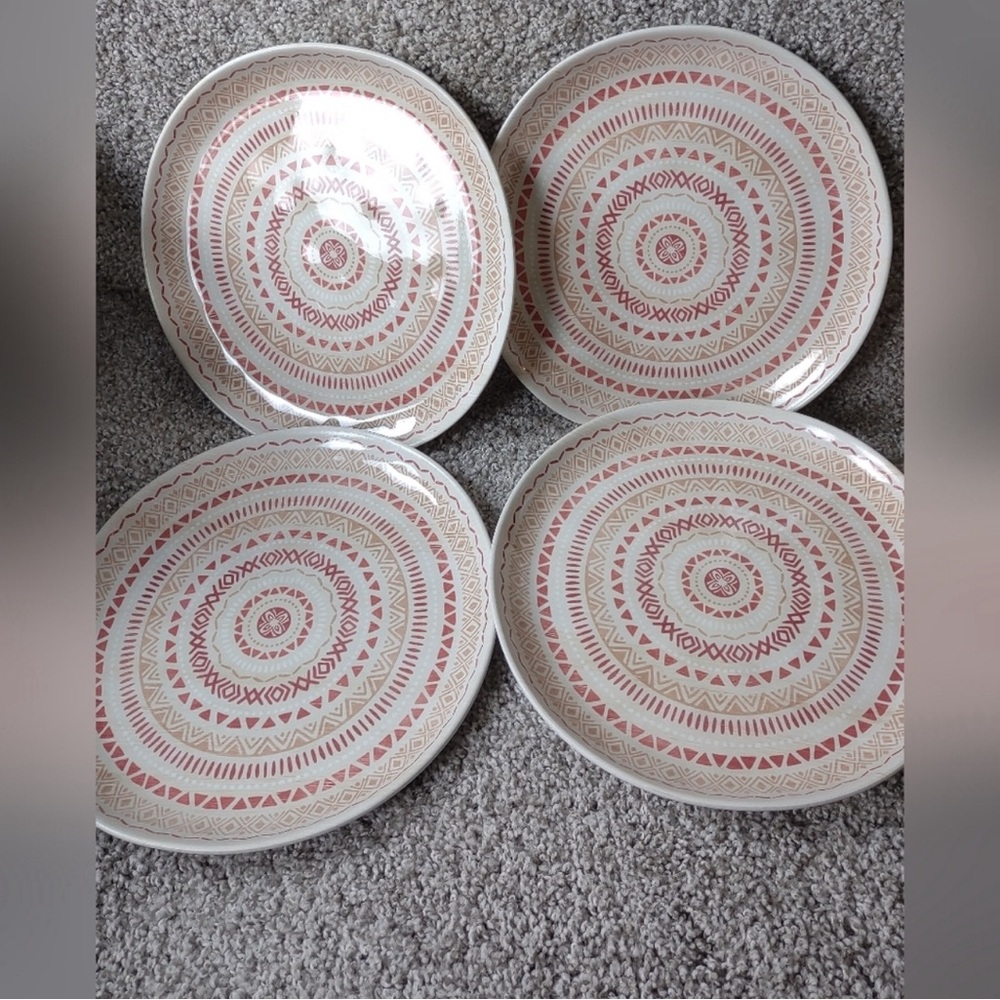Melamine Dinnerware Set of 4 Bungalow Rose Plates NWOB
